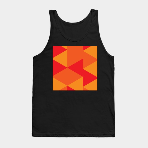 Pattern | Red Orange Triangle Tank Top by HalamoDesigns